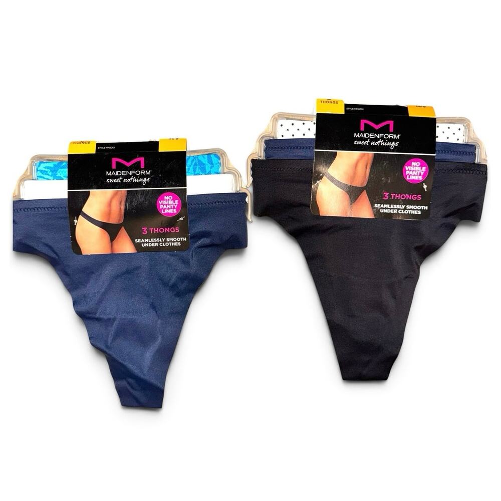 NWT Maidenform Sweet Nothings
Seamless Thong 2 pk of 3 panties
Size M 6
